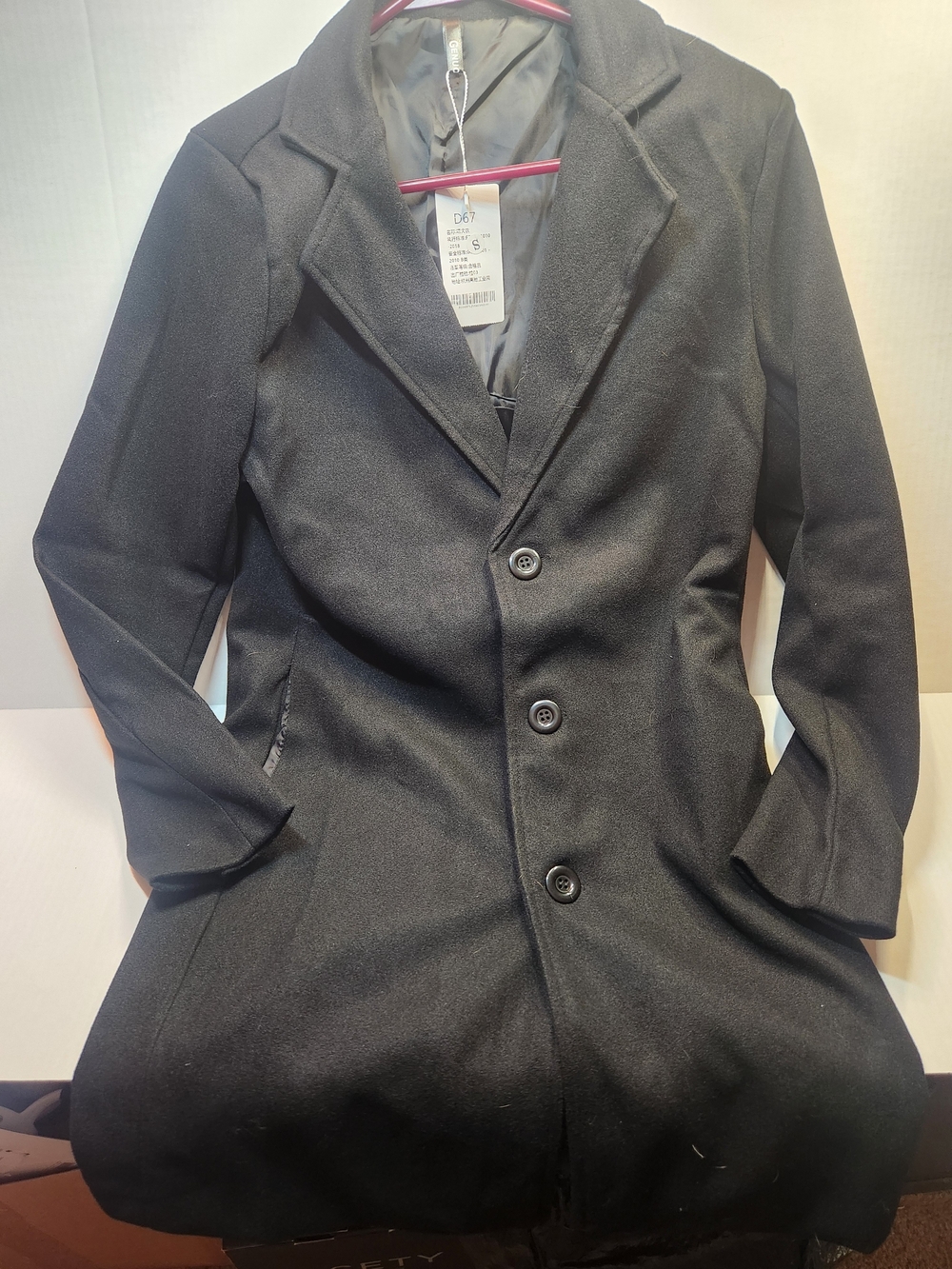 Women's Black Single-Breasted Trench Coat by